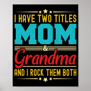Poster Ayez deux titres Maman et grand-mère Fête des mère