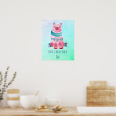 Poster Ayez une bére Belle Jour Aquarelle Ours (Cuisine)