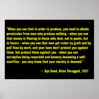 Poster Ayn Rand, Atlas haussé