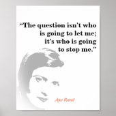 Poster Ayn Rand Citation Sur La Question (Devant)