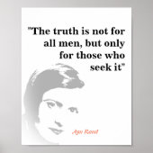Poster Ayn Rand Cite La Vérité (Devant)