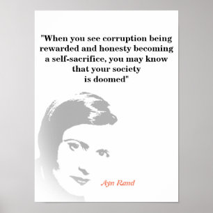 Poster Ayn Rand Cite Sur Votre Société Défunte