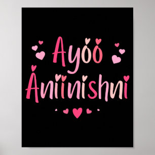 Poster Ayóó Ánííníshní - Je t'aime en navajo avec P migno