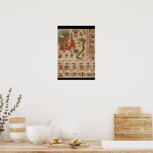 Poster Aztec Codex Borbonicus (Cuisine)