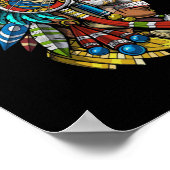 Poster Aztec Crâne Jaguar Masque guerrier antique Maya (Coin)