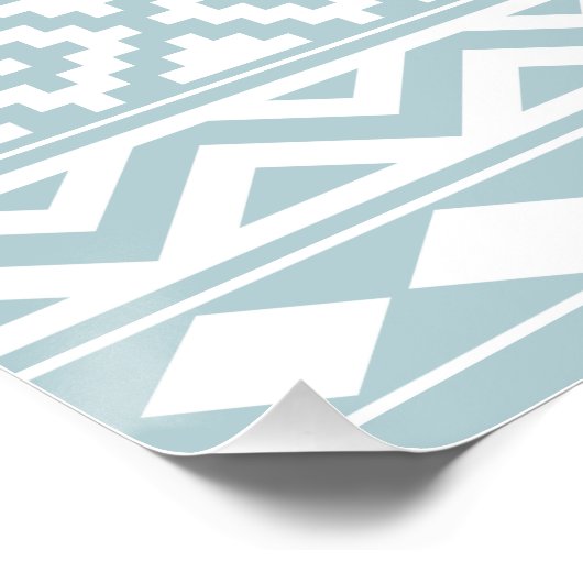 Poster Aztec Essence Ptn III b Canard Oeuf Bleu & Blanc (Coin)