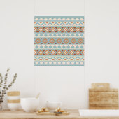 Poster Aztec Essence Ptn IIIb Blue Cream Terracottas (Cuisine)