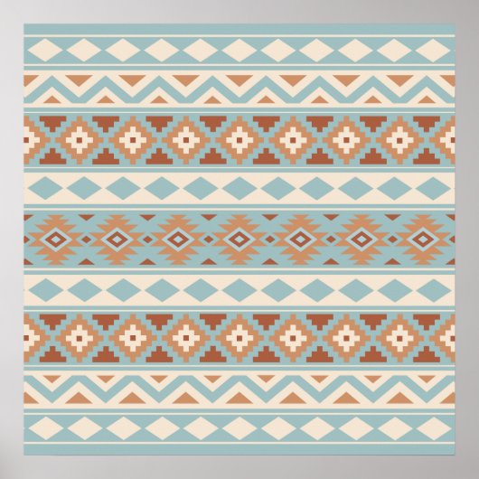 Poster Aztec Essence Ptn IIIb Blue Cream Terracottas (Devant)