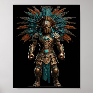 Poster Aztec Guerrier Mexicain Pride de boxe