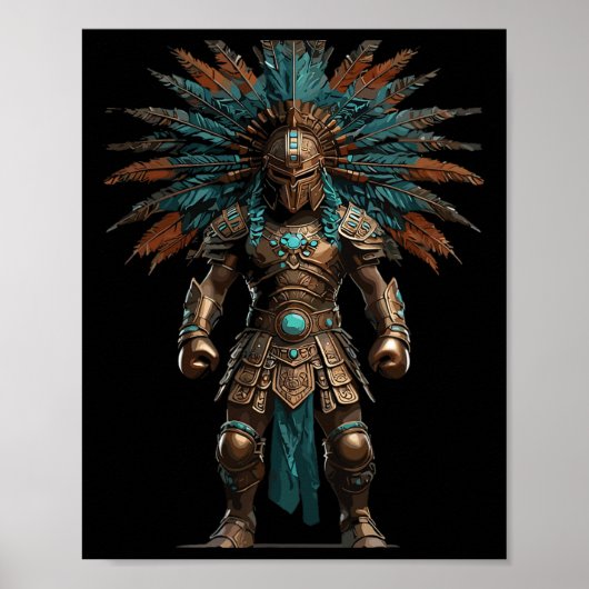 Poster Aztec Guerrier Mexicain Pride de boxe (Devant)
