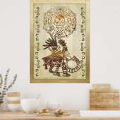 Poster AZTEC Huitzilopochti Folk Art Motif (Cuisine)