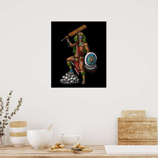 Poster Aztec Skull Warrior (Cuisine)