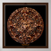Poster AZTECA ~ Mayan - Aztec Sun Calender Art Imprimer (Devant)