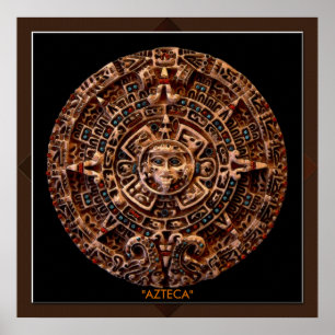 Poster AZTECA ~ Mayan - Aztec Sun Calender Art Print