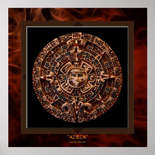 Poster AZTECA ~ Mayan - Calendrier Solaire Aztèque Art LG (Devant)