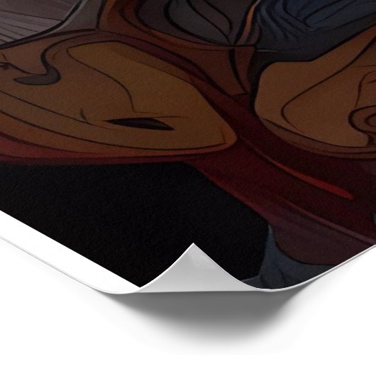 Poster Aztèque Abstrait Fusion Tribale Vibrant Art (Coin)