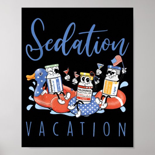 Poster B52 Chill The Fourth Out Icu Nurse Benadryl Haldol (Devant)