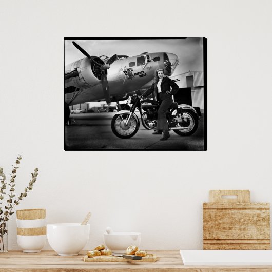 Poster B-17 Flying Fortress Liberty Belle & Norton Atlas (Cuisine)