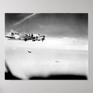 Poster B-17 Forteresse Volante Dropping Bombes