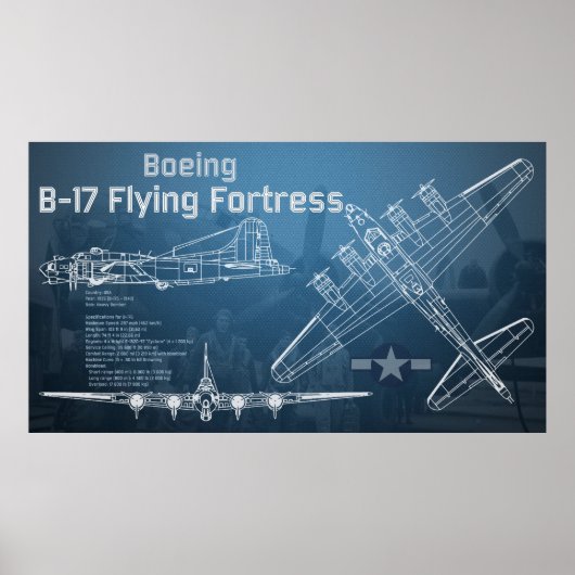 Poster B-17 Forteresse volante Plan directeur (Devant)