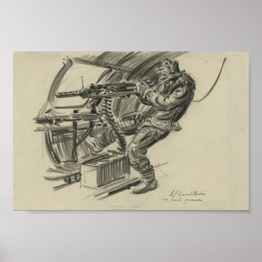 Poster B-17 Gunner taille (Devant)