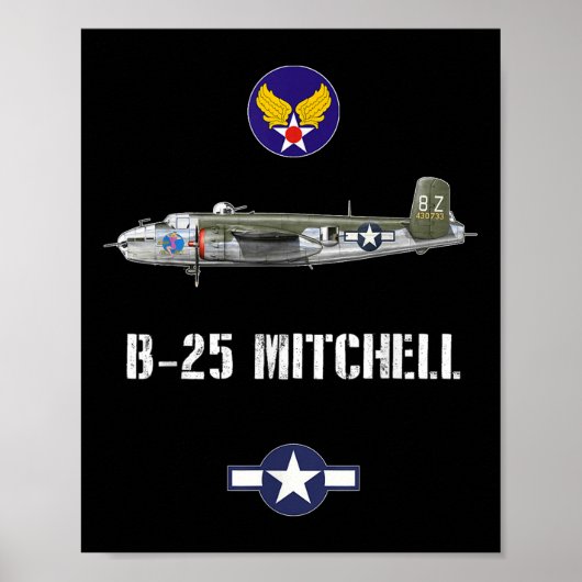 Poster B-25 Mitchell Bombardement de la Force aérienne mi (Devant)