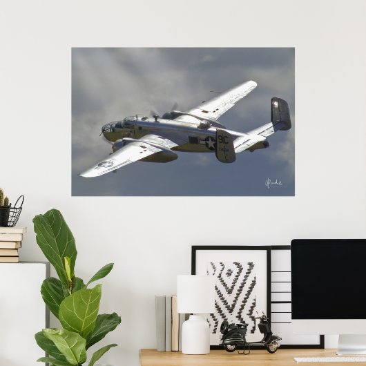 Poster B-25 Mitchell Bomber (Bureau à domicile)