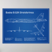 Poster B-52 Stratoforteresse - Plan directeur de l'avion  (Devant)
