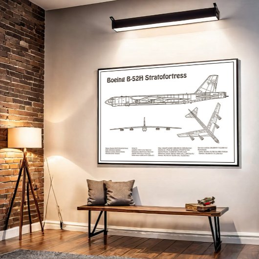 Poster B-52 Stratoforteresse - Plan directeur de l'avion 