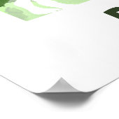 Poster "B" Aquarelle Dinosaure Vert Nom de l'enfant Poste (Coin)