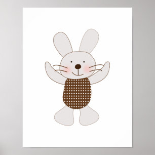 Poster B est pour l'affiche d'art de lapin ours en peluch