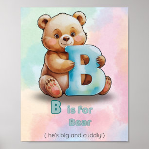 Poster B est pour Ours – Grand et Câlin Alphabet pour la 