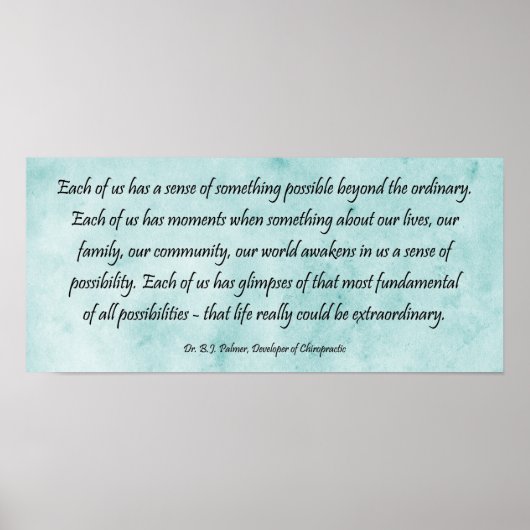 Poster B J Palmer Vie extraordinaire Chiropratique (Devant)