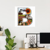 Poster B Monogram Create Your Own 8 Custom Photo Collage (Bureau à domicile)