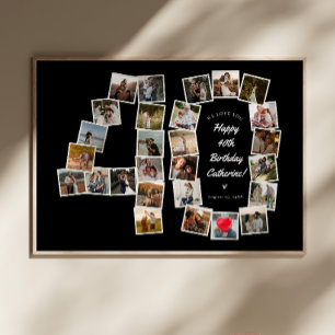 Poster B & W 40e anniversaire 40 ans de photo collage Pos