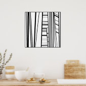 Poster b/w abstrait moderne (Cuisine)