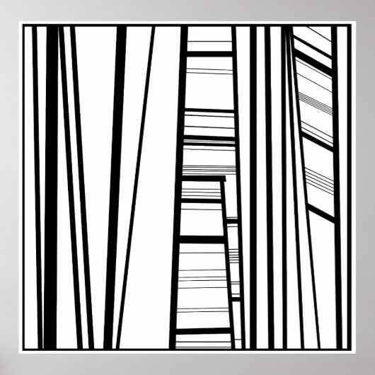 Poster b/w abstrait moderne (Devant)