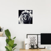 Poster B&W Blue Eyed Lion (Bureau à domicile)