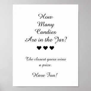 Poster B&W Combien De Candies Sont Dans Le Jeu Jar