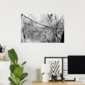 Poster B&W de pare-brise fissuré (Bureau à domicile)