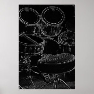 Poster B/W Drumset 1
