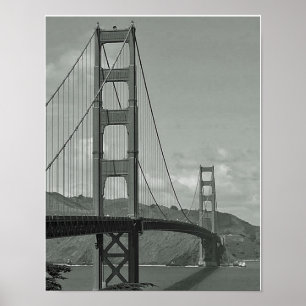Poster B & W - Golden Gate Bridge