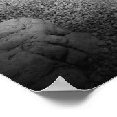 Poster B&W longue exposition d'une plage à Rabac, Croatie (Coin)