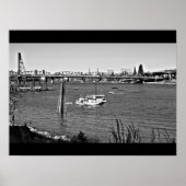 Poster B&W Portland Waterfront (Devant)