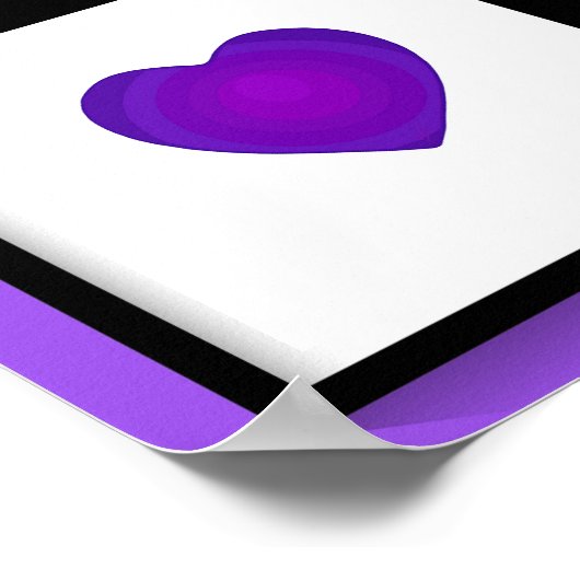 Poster B&W Purple Hearts Beating (Coin)