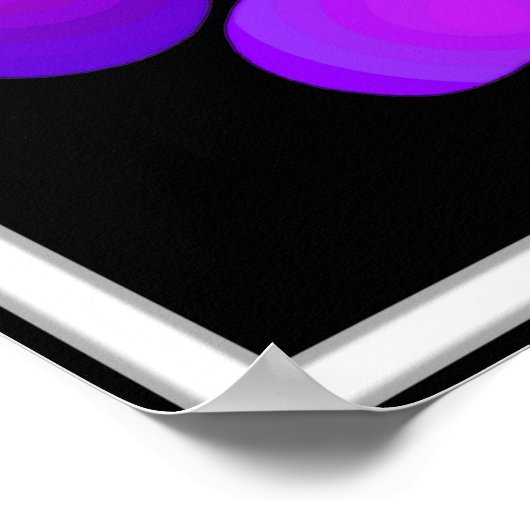 Poster B&W Purple Hearts Beating (Coin)