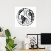 Poster B&W signe de paix terrestre (Bureau à domicile)