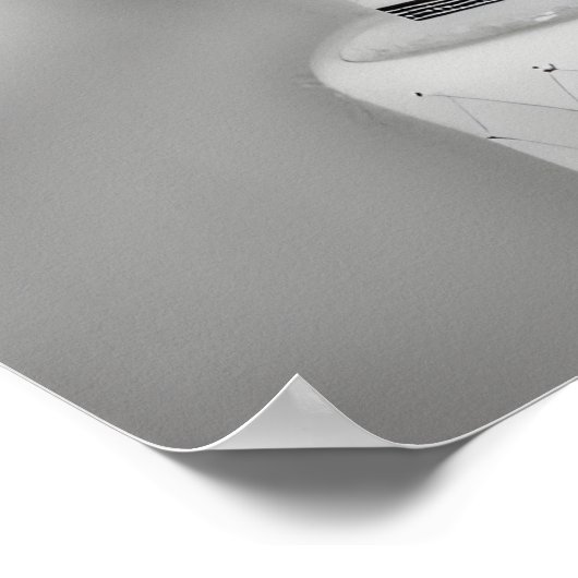 Poster B&W White Retro Mariage Cake (Coin)