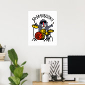 Poster Ba-da-ba-boon Funny Singe Baboon Pun (Bureau à domicile)