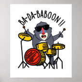 Poster Ba-da-ba-boon Funny Singe Baboon Pun (Devant)